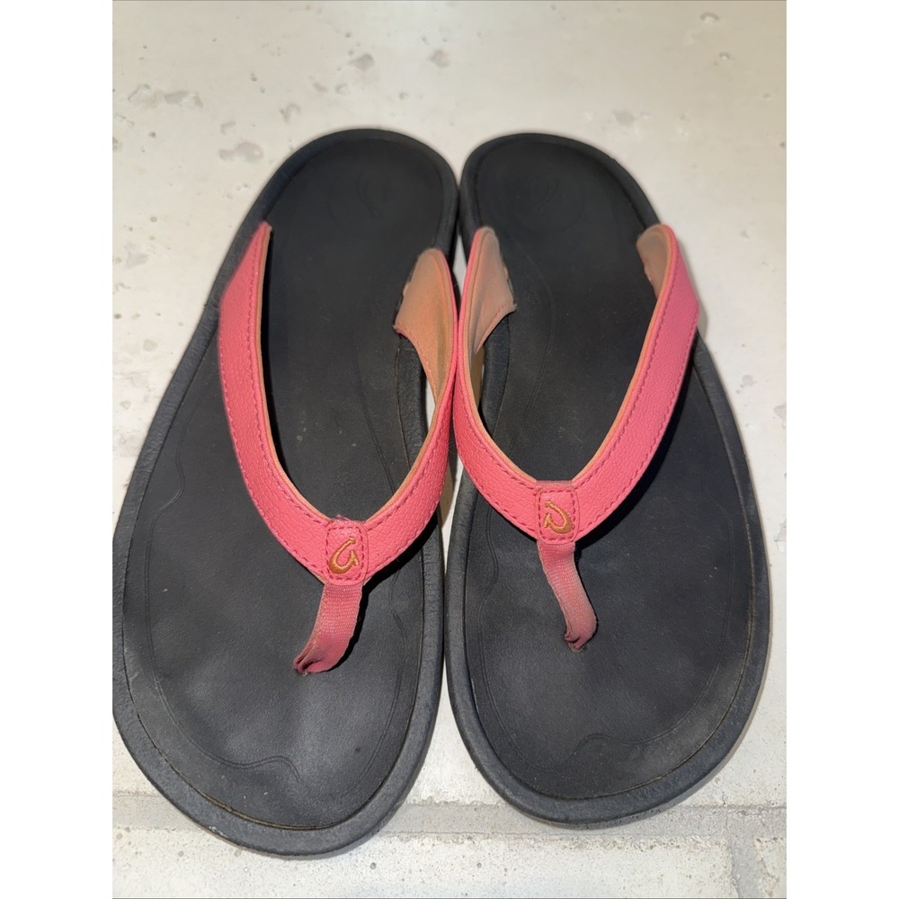 OluKai Womens‎ Kulapa Kai Sandals Size 9 Pink Thong Slides Flip Flop Comfy Beach